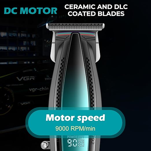 VGR 992 Professional Hair Trimmer, Zero Gapped, T Blade, Metal Body 9000 RPM, Rechargeable