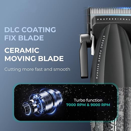 VGR Professional Hair Clipper Set - Dual-Speed, 9000 RPM, Metal Body V-640
