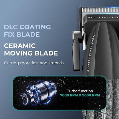 VGR Professional Hair Clipper Set - Dual-Speed, 9000 RPM, Metal Body V-640