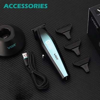 VGR 992 Professional Hair Trimmer, Zero Gapped, T Blade, Metal Body 9000 RPM, Rechargeable