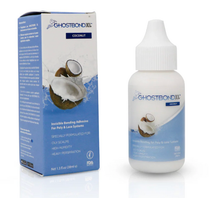 Ghostbond XL coconut adhesive bottle and packaging on a white background