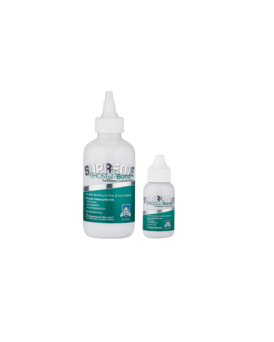 Two bottles of Supreme Bond dental adhesive on a white background