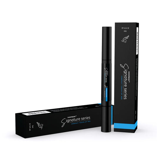 Black cosmetic tube and packaging with 'Signature Series' branding on a white background