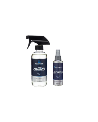 Two spray bottles labeled 'Action' on a white background