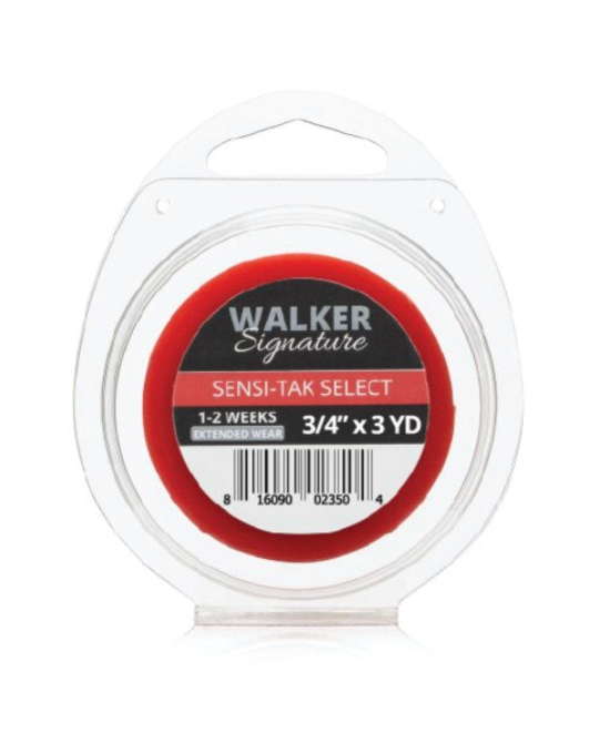 Walker Signature Sensi-Tak Select tape in clear packaging on a white background