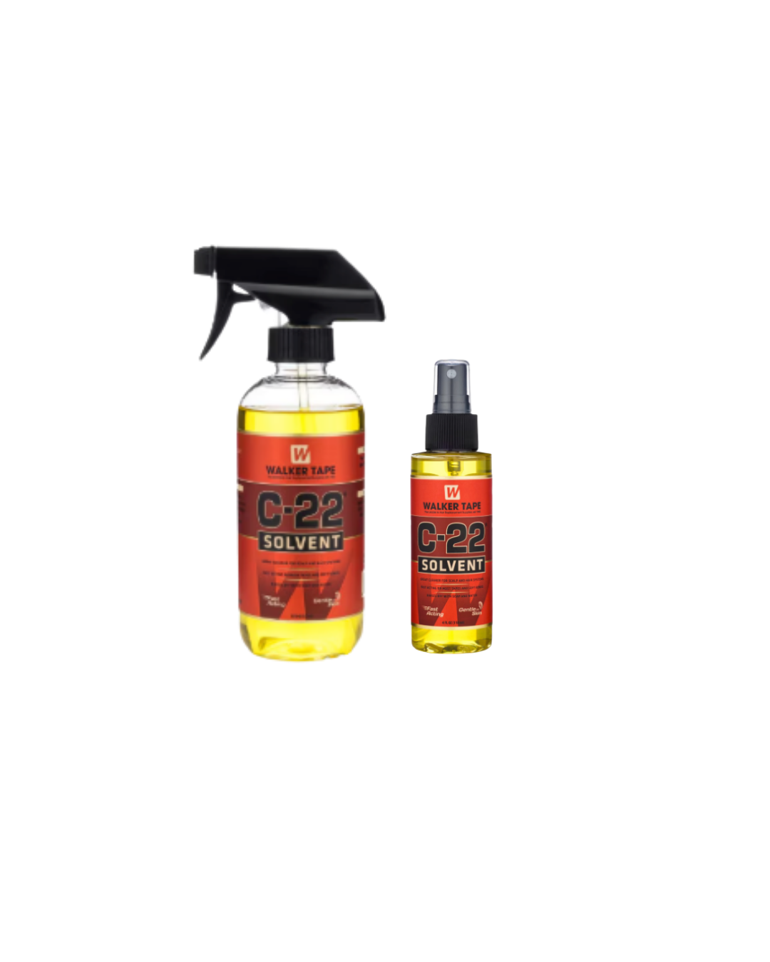 Two bottles of C-22 Solvent on a white background