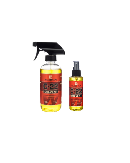 Two bottles of C-22 Solvent on a white background