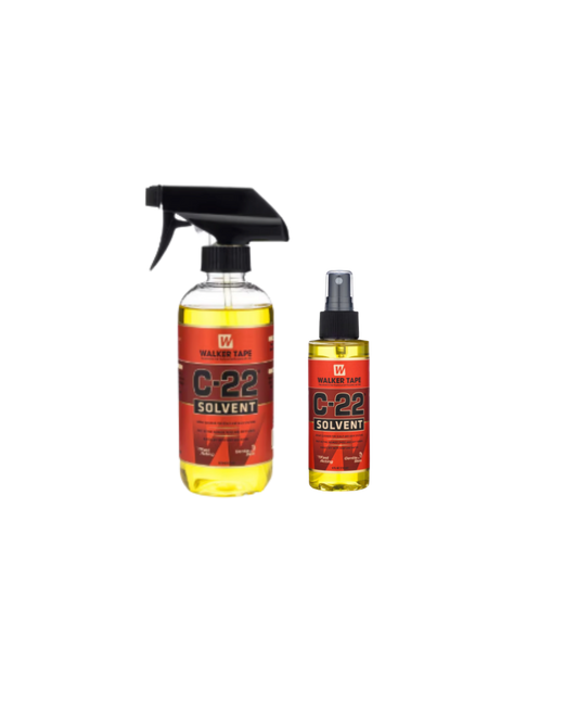 Two bottles of C-22 Solvent on a white background