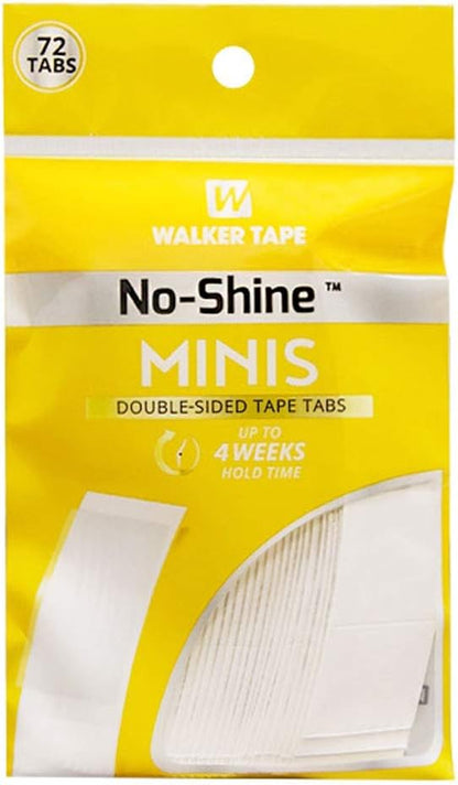 Pack of Walker Tape No-Shine Minis double-sided tape tabs with yellow packaging.