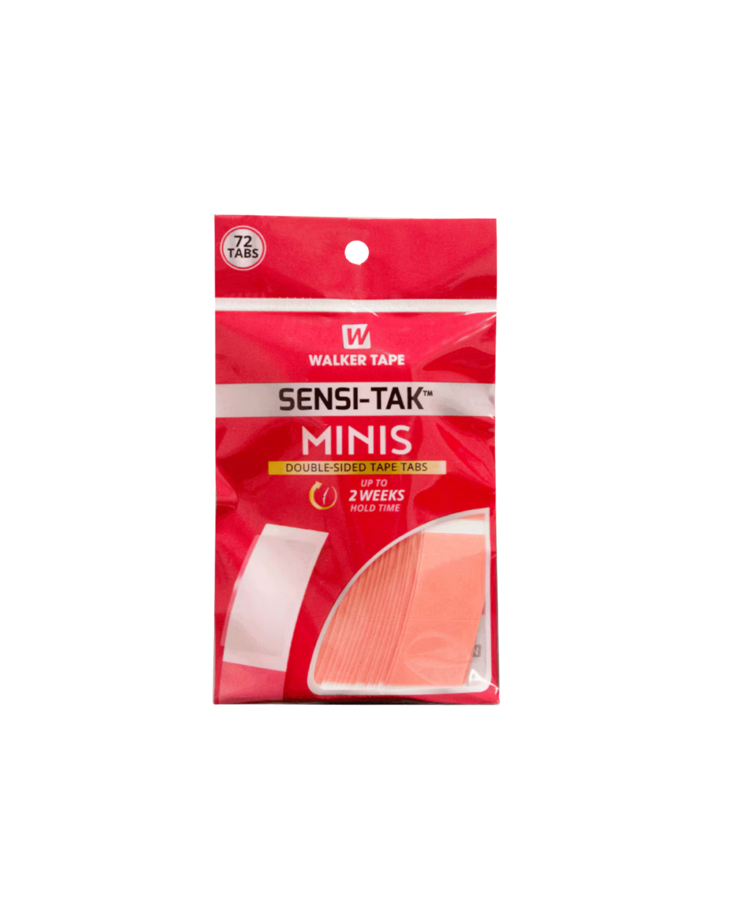 Pack of Sensi-Tak Minis double-sided tape strips on a white background