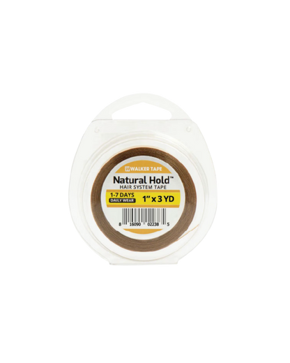 Roll of natural hold hair system tape with label on a white background
