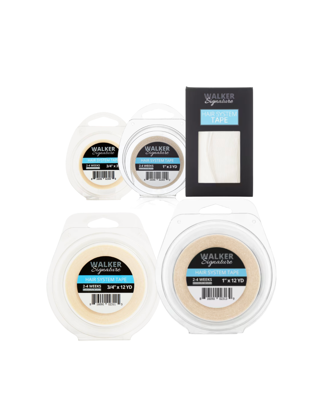 Set of Walker Signature tape with packaging on a white background