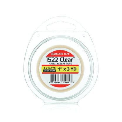 Clear tape with label in clear packaging on a white background