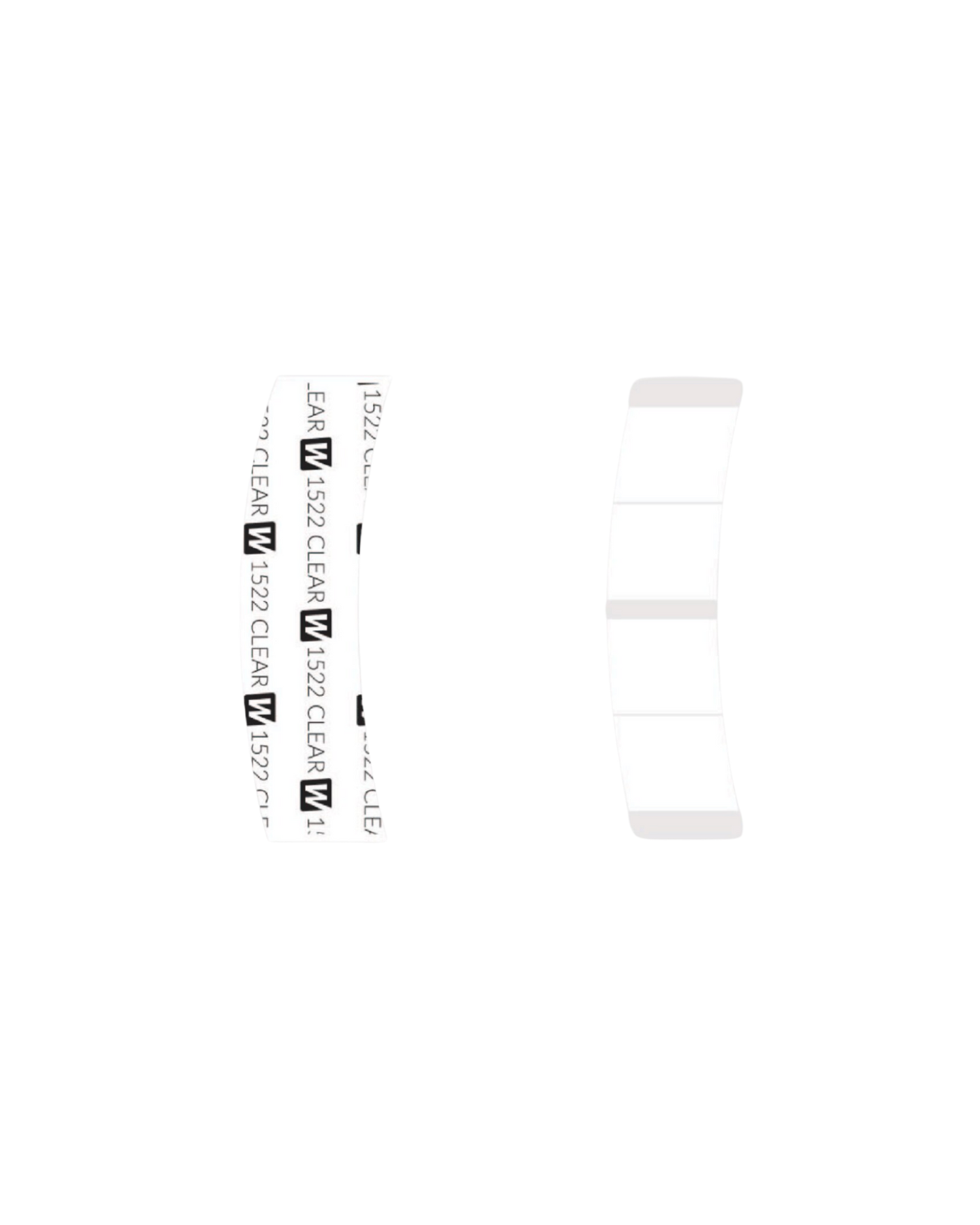 Close-up of a product label with text and barcodes on a white background