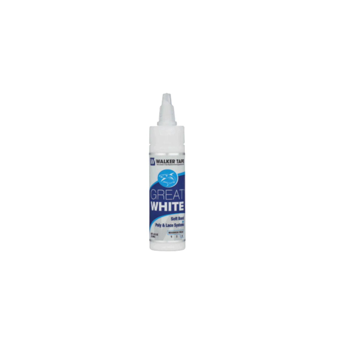 Bottle of Walker Tannery Great White paint on a white background