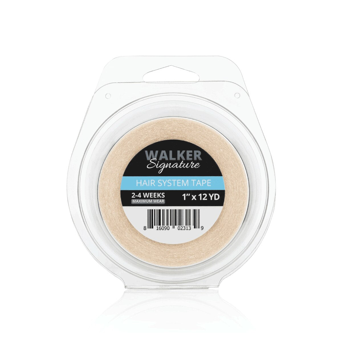Roll of Walker Signature hair system tape with clear packaging on a white background