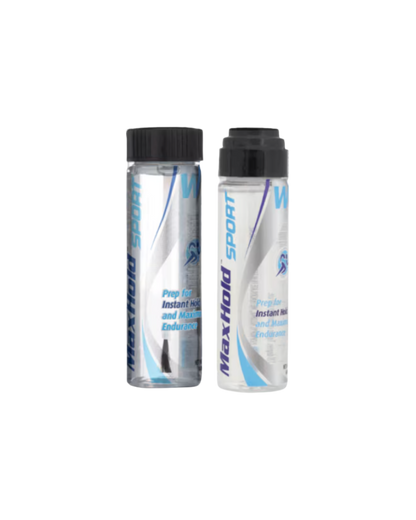 Two bottles of MaxHold Sport hair product on a white background